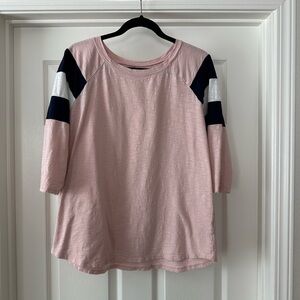 Pink and Navy Colorblock Top